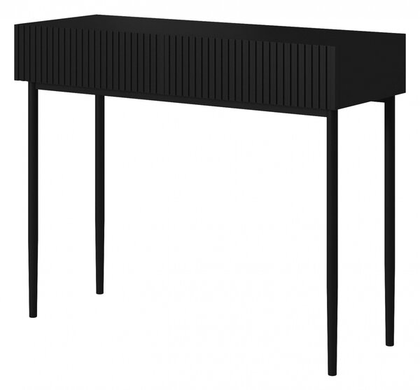 Toaletka Nicole 100 cm z szufladami - czarny mat / czarne nóżki