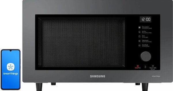 Kuchenka mikrofalowa z AIRFRY SAMSUNG BESPOKE MC32DB7746KCE2 Gotowanie na parze termoobieg sterowanie aplikacją 1400W