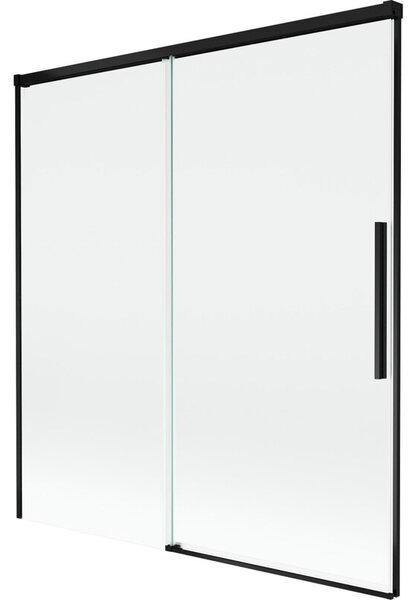 Mexen Rox parawan nawannowy 2-skrzydłowy rozsuwany 150 x 150 cm, transparent, czarny - 8C9-150-001-70-00