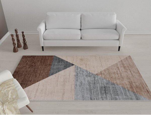 Brązowo-beżowy dywan odpowiedni do prania 150x80 cm – Vitaus
