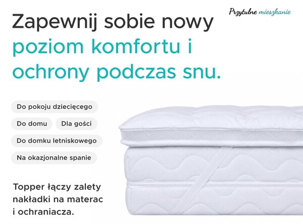 DWUWARSTWOWY Ochraniacz na materac - TOPPER 90 x 200 cm