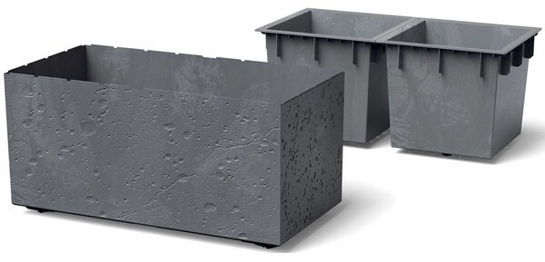 Doniczka SIERRA CASE BETON EFFECT 57,7 cm, czarny, S