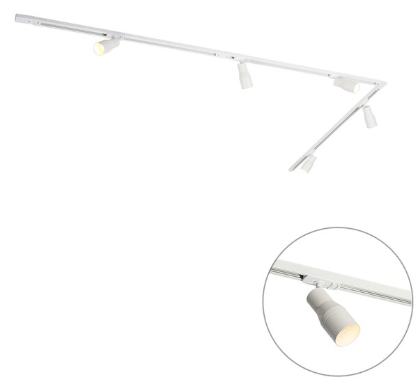 Nowoczesny system szynowy z 5 reflektorami biały 1-fazowy - Iconic Kohua