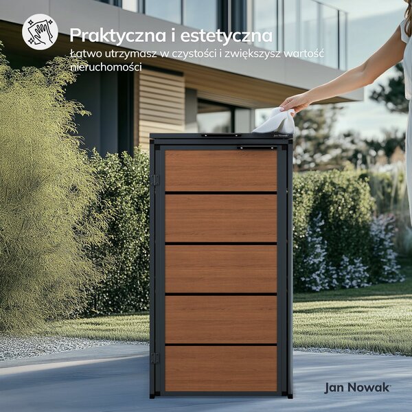 Zabudowa śmietnikowa 240L jednokomorowa, antracyt - orzech