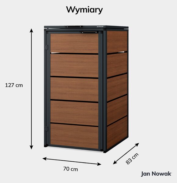 Zabudowa śmietnikowa 240L jednokomorowa, antracyt - orzech