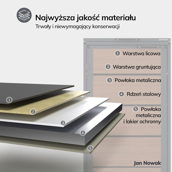 Zabudowa śmietnikowa 240L jednokomorowa, antracyt - orzech