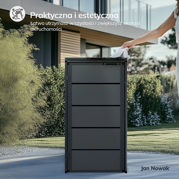 Zabudowa śmietnikowa 120L jednokomorowa, antracyt