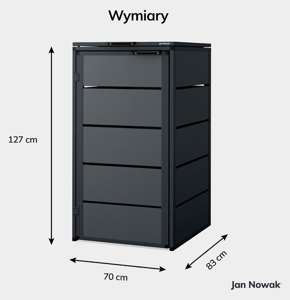 Zabudowa śmietnikowa 240L jednokomorowa, antracyt