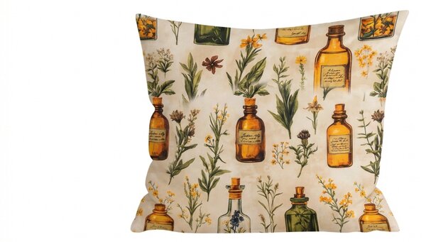 Poszewka na poduszkę z mikrofibry APOTHECARY 45x45 cm, kremowy