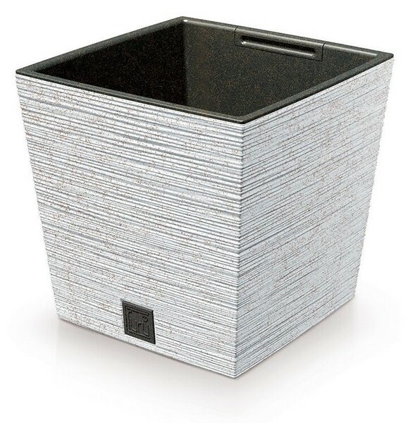 Doniczka FURU SQUARE LOW ECO WOOD z wkładem 24 cm, biały ECO