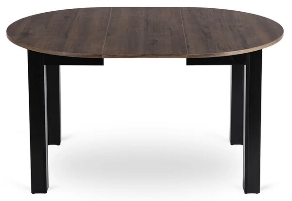 Stół Okrągły Rozkładany HARRY 102-142 cm Orzech/Czarny Nowoczesny Loft