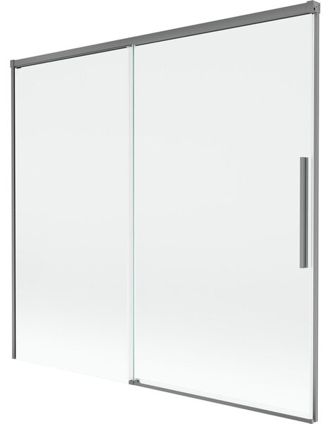 Mexen Rox parawan nawannowy 2-skrzydłowy rozsuwany 170 x 150 cm, transparent, gun metal - 8C9-170-001-95-00
