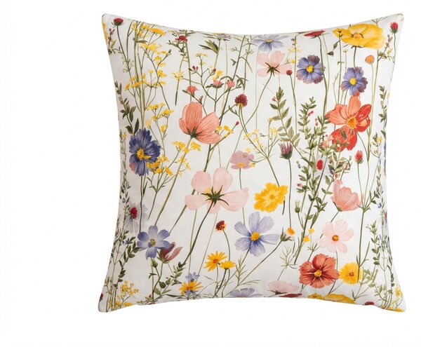 Poszewka na poduszkę z mikrofibry WILDFLOWERS 45x45 cm, kolorowy