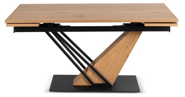 Stół Rozkładany Prostokątny REX 160-220 cm Dąb/Czarny Loft