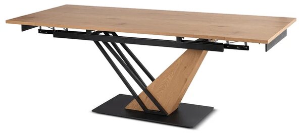 Stół Rozkładany Prostokątny REX 160-220 cm Dąb/Czarny Loft