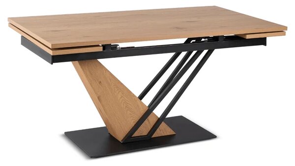 Stół Rozkładany Prostokątny REX 160-220 cm Dąb/Czarny Loft