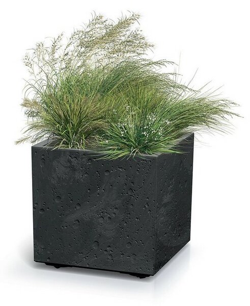 Doniczka SIERRA SQUARE BETON EFFECT 38,5 cm, czarny, M