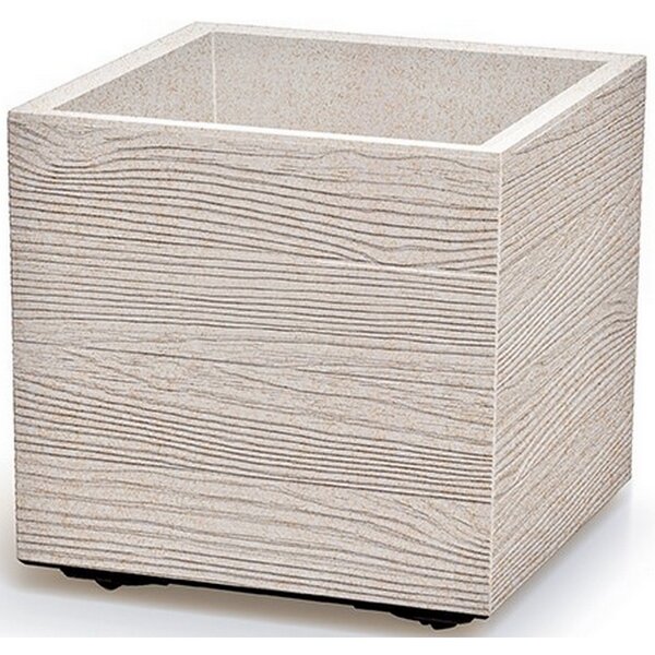 Doniczka MADERA SQUARE ECO WOOD 28,8 cm, biały, S