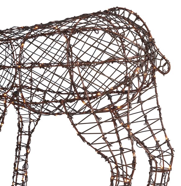 Lampa podłogowa Brązowy Rattan Renifer z LED IP44 - Flossie