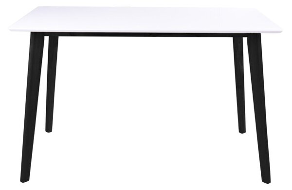 Stół z białym blatem i czarnymi nogami Bonami Essentials Vojens, 120x70 cm