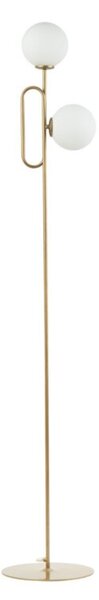 Lampa podłogowa dekoracyjna minimalistyczna złota dwie mleczne szklane kule 2xG9 12W Tes Sigma Lighting
