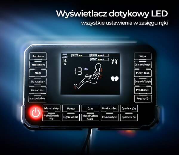 Fotel Masujący VX MAX Wypoczynkowy Relaksacyjny Brązowy Ekoskóra Nowoczesny