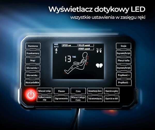 Fotel Masujący VX MAX Wypoczynkowy Relaksacyjny Czarny Ekoskóra Nowoczesny