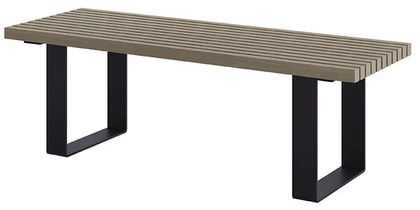Antracytowa ławka ogrodowa bez oparcia 150cm W6-L64