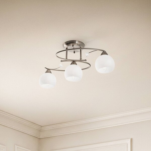 Lampa sufitowa Svean Lindby, możliwość ściemniania, aluminiowy / szary / cynkowy, salon / jadalnia, szkło, nowoczesny