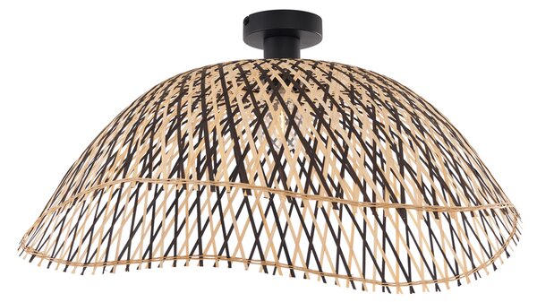 Lampa sufitowa w stylu art deco, czarna bambusowa, 60 cm - Alka
