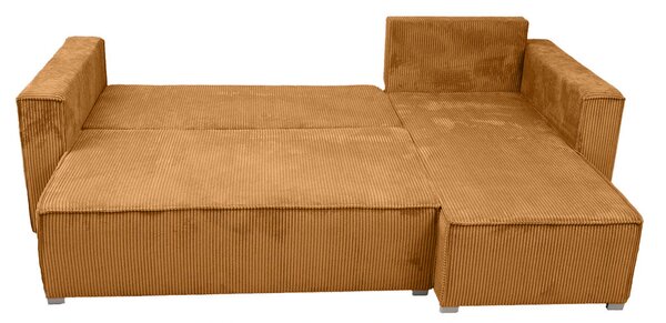 Rozkładana narożna sofa SMART COSARO musztardowa, dwustronna + 2 poduszki GRATIS