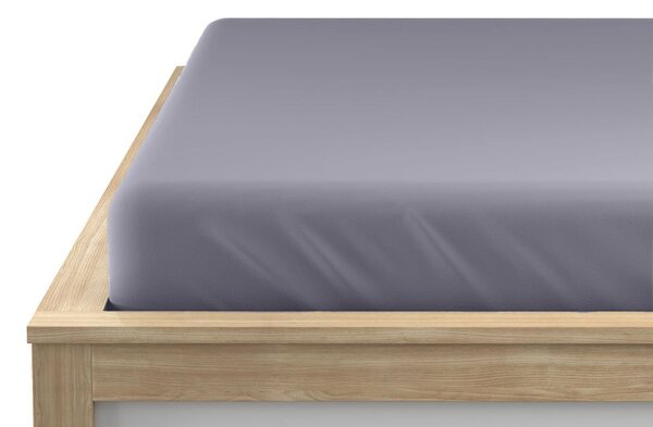 Jersey prześcieradło niebieskoszare 90 x 200 cm