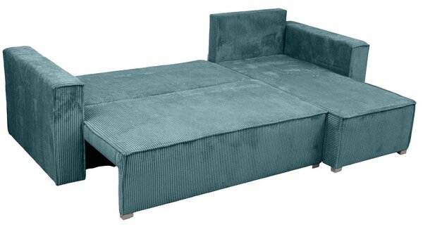 Rozkładana narożna sofa SMART COSARO petrolowa, dwustronna + 2 poduszki GRATIS