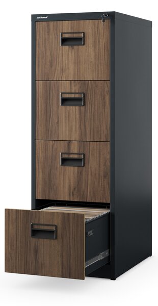 Szafa kartotekowa metalowa z 4 szufladami antracytowa/orzech, 460x1320x620 mm: SARA Eco Design