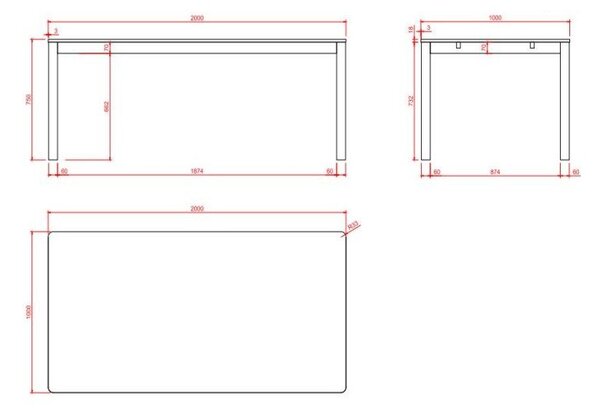 Rozkładany stół w dekorze dębu 100x200 cm Atlantic – Actona