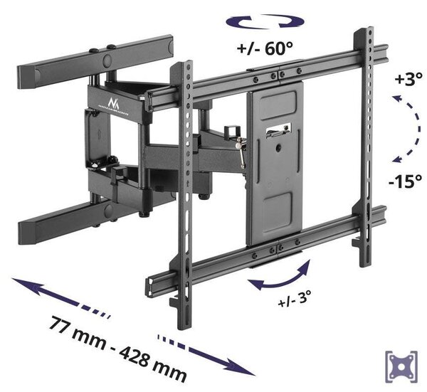 Stabilny uchwyt obrotowy na telewizor 37" - 80"