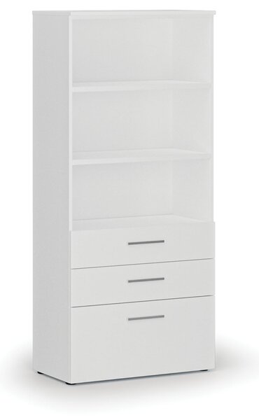Szafa biurowa z kombinowanymi szufladami PRIMO WHITE, 800 x 420 x 1781 mm, biały
