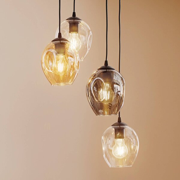 Lampa wisząca szklana Starla EMIBIG LIGHTING, możliwość ściemniania, czarny, salon / jadalnia, szkło, nowoczesny