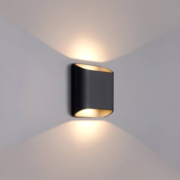 LCD Kinkiet zewnętrzny LED 5175, możliwość ściemniania, czarny, aluminium, nowoczesny