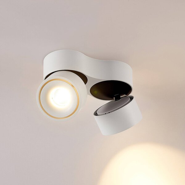 Arcchio reflektor sufitowy LED Rotari, biały, 2-punktowa, 2270lm Rotari Arcchio, możliwość ściemniania, biały / opal, przedpokój, aluminium, nowoczesny