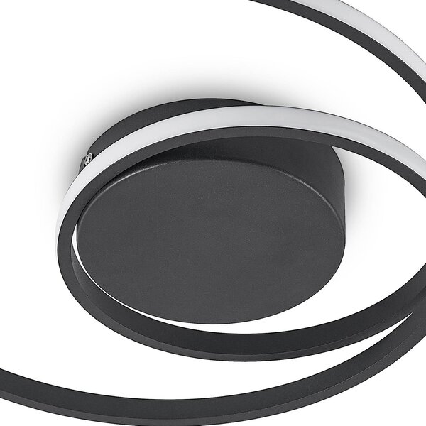 Lampa sufitowa LED Youna Lindby, możliwość ściemniania, czarny, salon / jadalnia, metal, nowoczesny