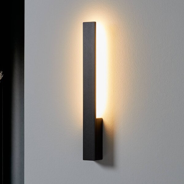 Kinkiet LED Ivano Arcchio, czarny, przedpokój, aluminium, nowoczesny