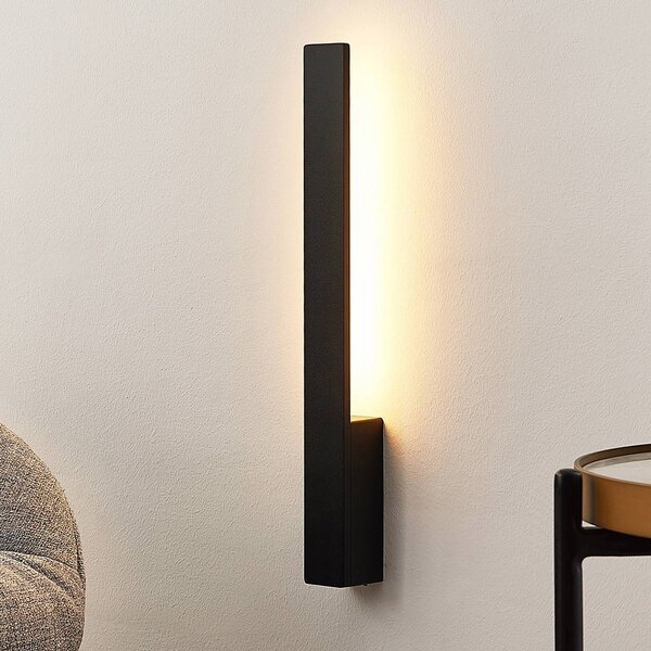 Kinkiet LED Ivano Arcchio, czarny, przedpokój, aluminium, nowoczesny