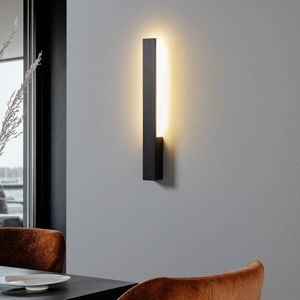 Kinkiet LED Ivano Arcchio, czarny, przedpokój, aluminium, nowoczesny