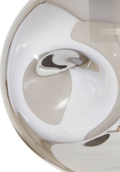 Lampa wisząca szklana Valentina Lindby, możliwość ściemniania, aluminiowy / szary / cynkowy, salon / jadalnia, szkło, design
