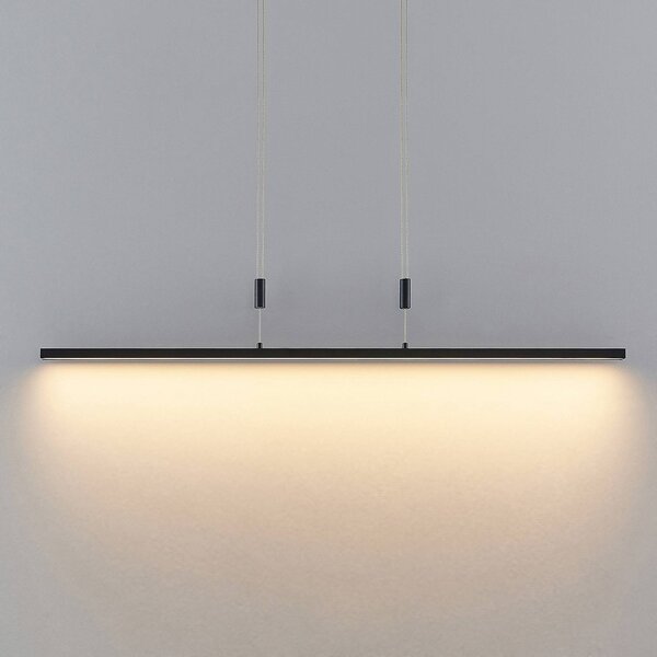Lampa wisząca Arneja Lindby, możliwość ściemniania, czarny, salon / jadalnia, aluminium, nowoczesny