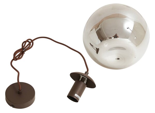 Lampa wisząca szklana Valentina Lindby, możliwość ściemniania, aluminiowy / szary / cynkowy, salon / jadalnia, szkło, design