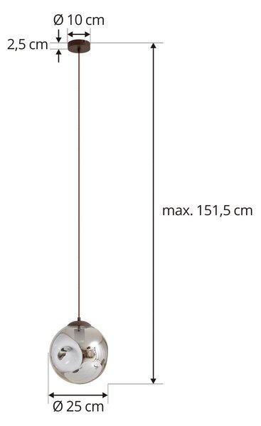 Lampa wisząca szklana Valentina Lindby, możliwość ściemniania, aluminiowy / szary / cynkowy, salon / jadalnia, szkło, design