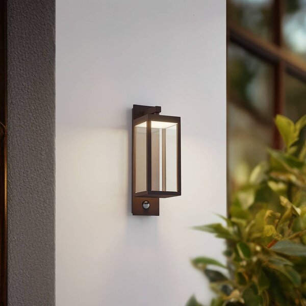 Lampa zewnętrzna z czujnikiem ruchu Ferdinand Lucande, brązowy / rdzawy, aluminium, nowoczesny