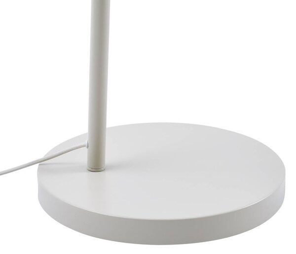 Lampa łukowa - lampa stojąca Valdorin Lindby, kremowy / amber, salon / jadalnia, papier / lunolit / lunopal, dworkowy / rustykalny
